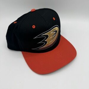 Anaheim Ducks Zephyr NHL Snapback Hat Black Orange Flat Brim Vintage Style